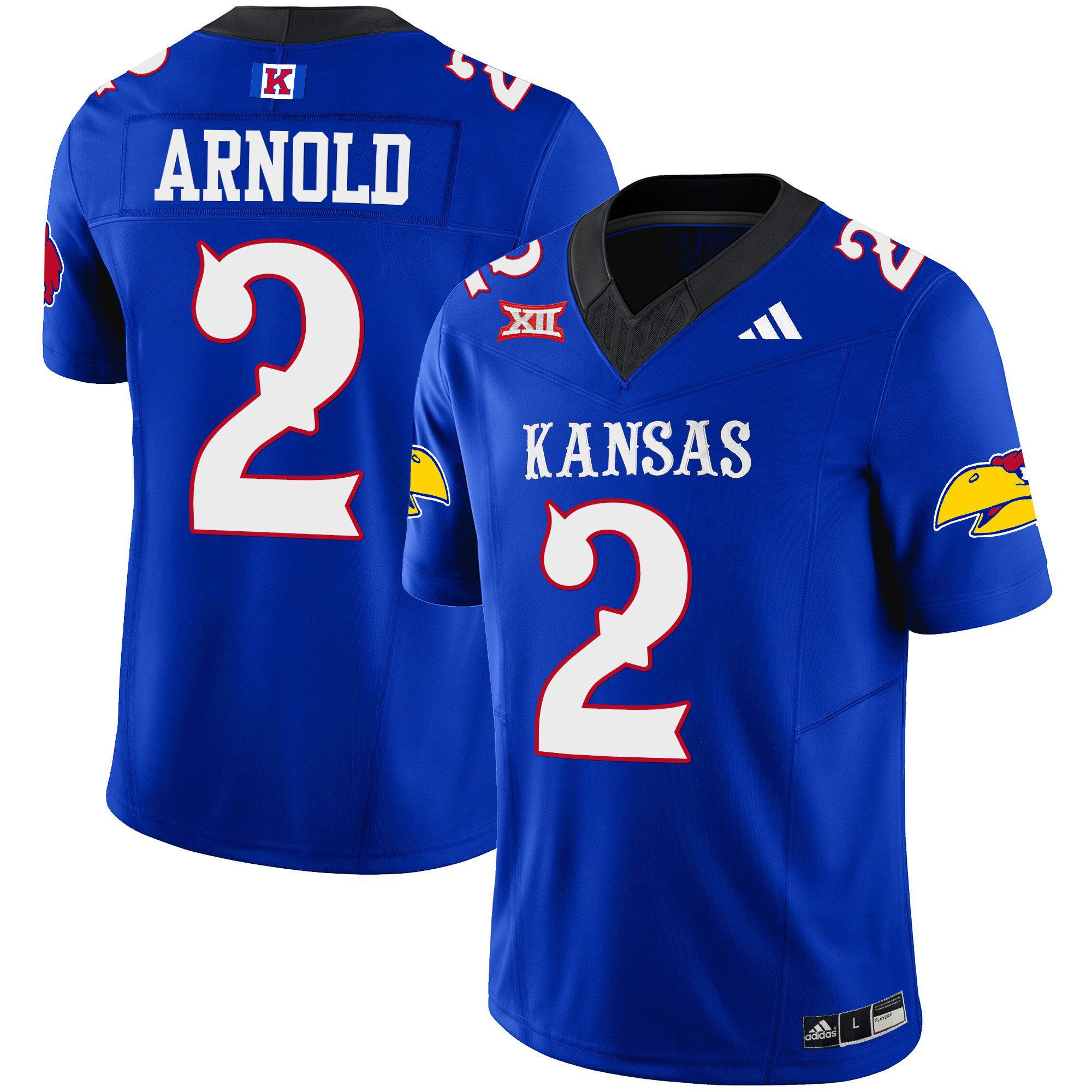 Men Kansas Jayhawks 2 Arnold Blue 2024 Blackhawk Vapor Limited NCAA Jersey